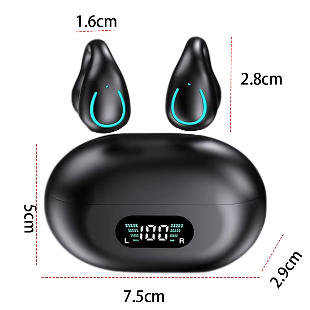 Bluetooth-Compatible Wireless Open-Ear Earbuds LED Digital Display Charging Case AI Translator Earbuds 144 Languages for Travel