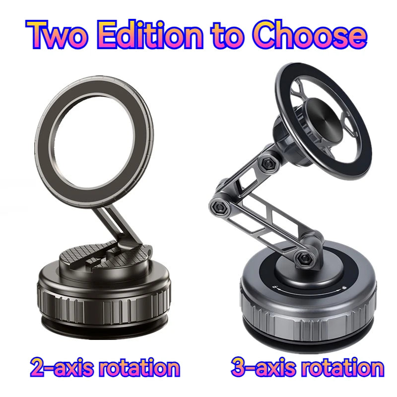 Metal  Vacuum Magnetic Car Phone Holder Mount Adjustable Suction Foldable Phone Stand for Mirro Gym Bath Shower Home