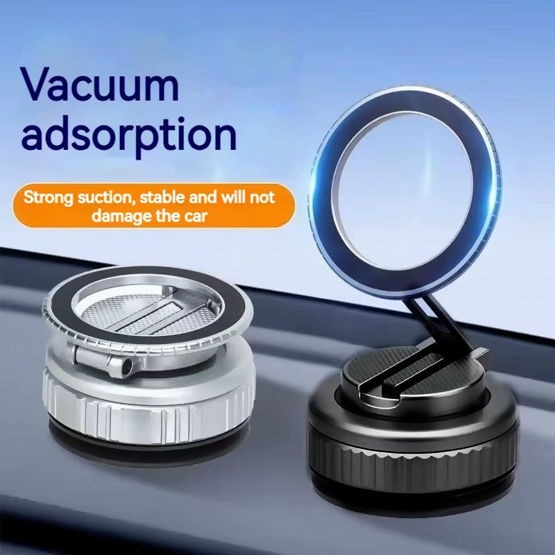 Metal  Vacuum Magnetic Car Phone Holder Mount Adjustable Suction Foldable Phone Stand for Mirro Gym Bath Shower Home