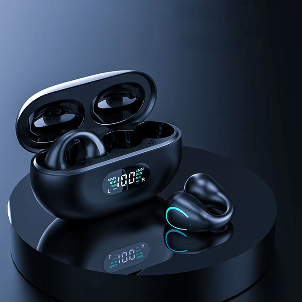 Bluetooth-Compatible Wireless Open-Ear Earbuds LED Digital Display Charging Case AI Translator Earbuds 144 Languages for Travel