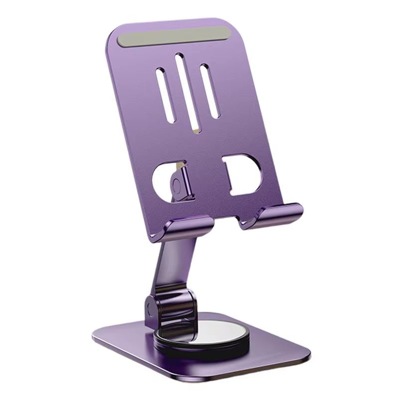 Rotating Phone Stand Metal Foldable Tablet Holder Portable Phone Stand Space-Saving Cell Phone Support for E-Book Readers Camera