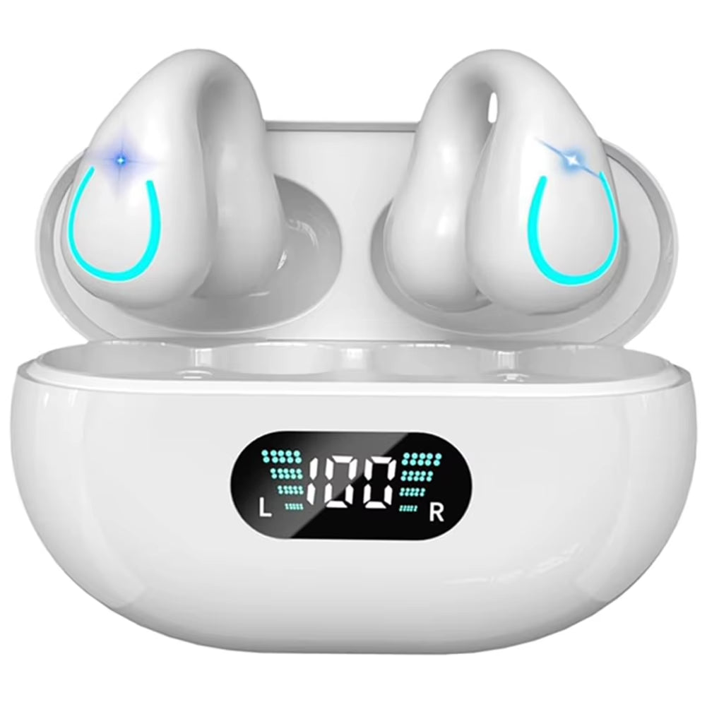 Bluetooth-Compatible Wireless Open-Ear Earbuds LED Digital Display Charging Case AI Translator Earbuds 144 Languages for Travel