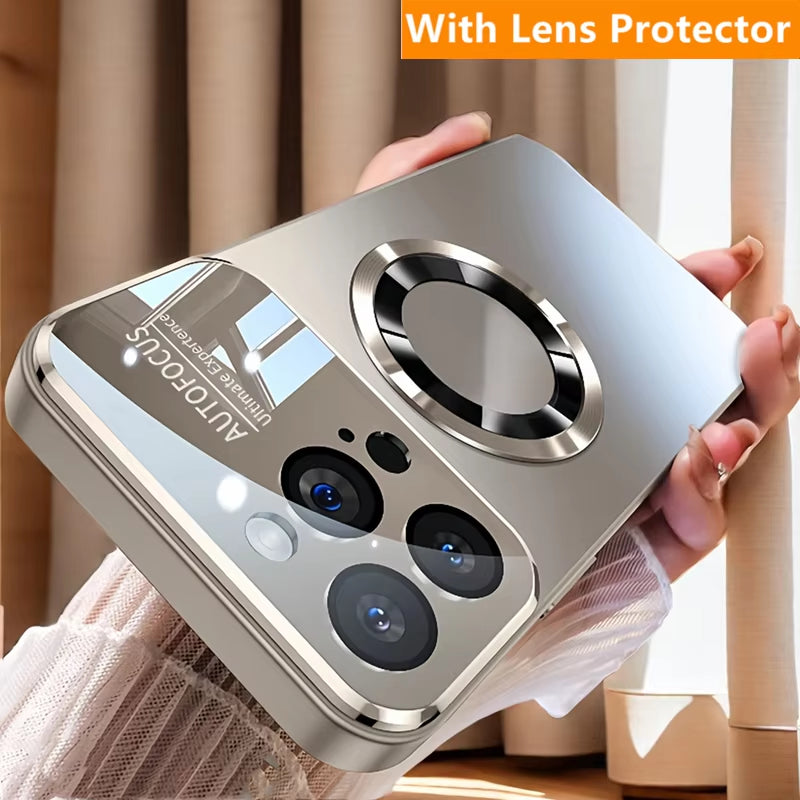 Luxury Titanium Metallic Color Matte Magnetic Case for Iphone 16 15 14 13 12 11 Pro Max plus Case for Magsafe Wireless Charge