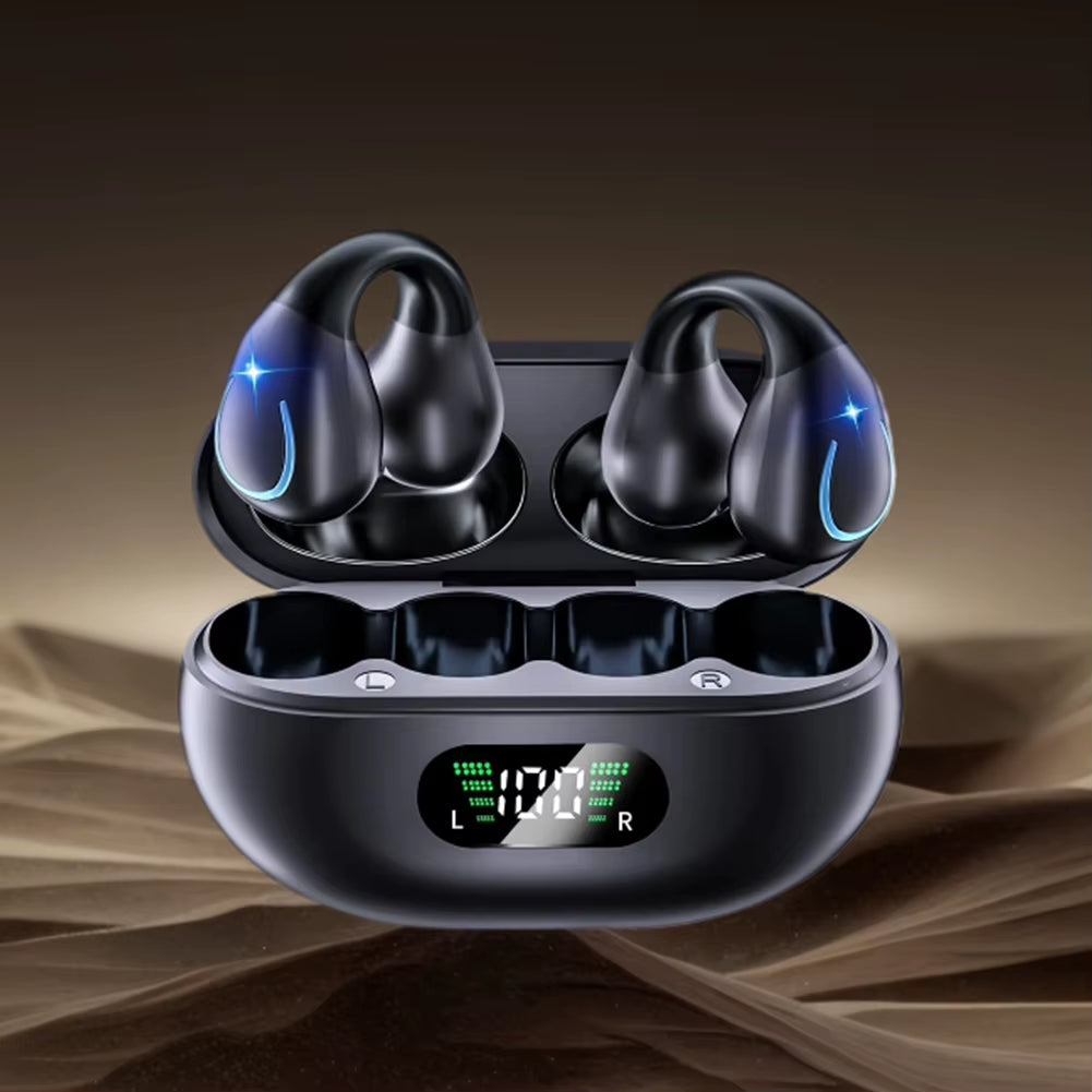 Bluetooth-Compatible Wireless Open-Ear Earbuds LED Digital Display Charging Case AI Translator Earbuds 144 Languages for Travel