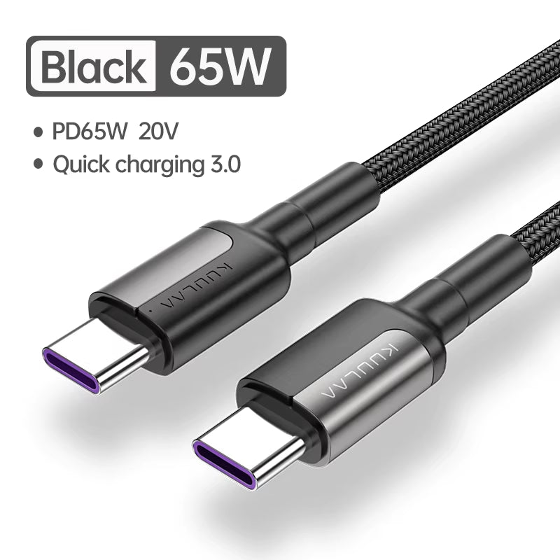 Type C to Type C Cable PD 100W Fast Charger Cord Cable 